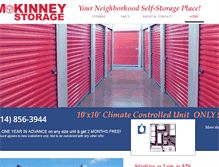 Tablet Screenshot of mckinneystorage.com